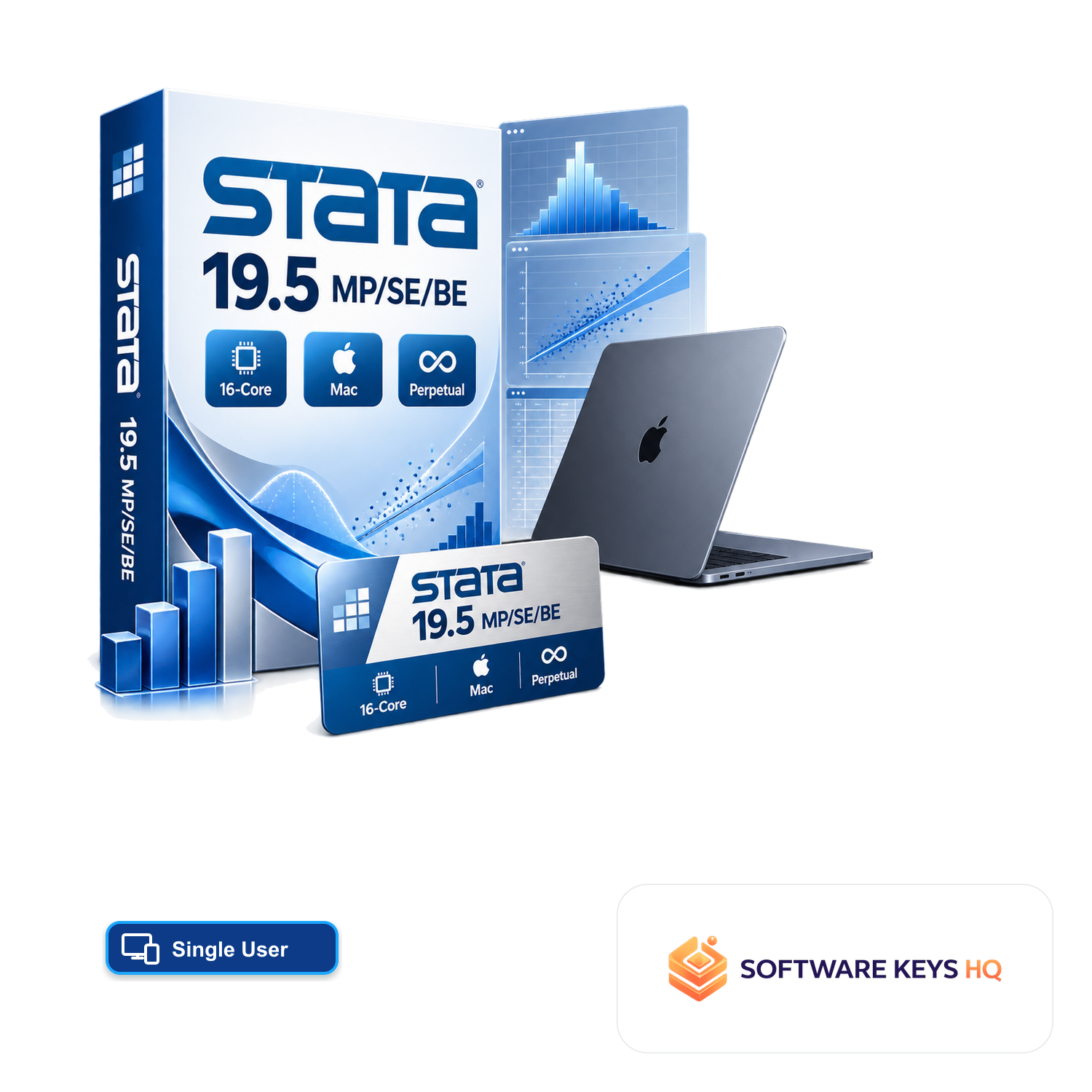 Stata 19.5 MP/SE/BE Single-User 16-Core, Mac, Perpetual software box