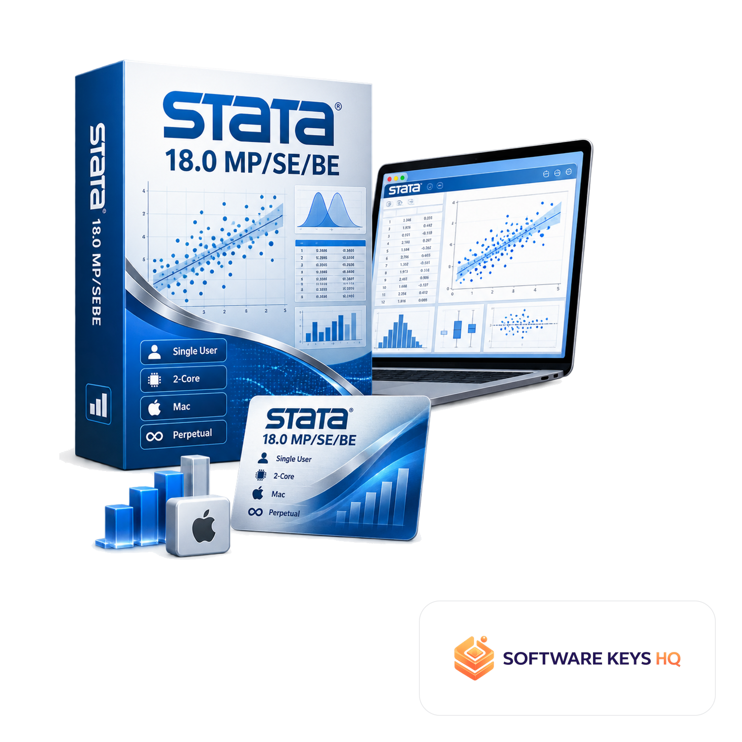 Stata 18.0 MP/SE/BE Single-User 2-Core, Mac, Perpetual software box