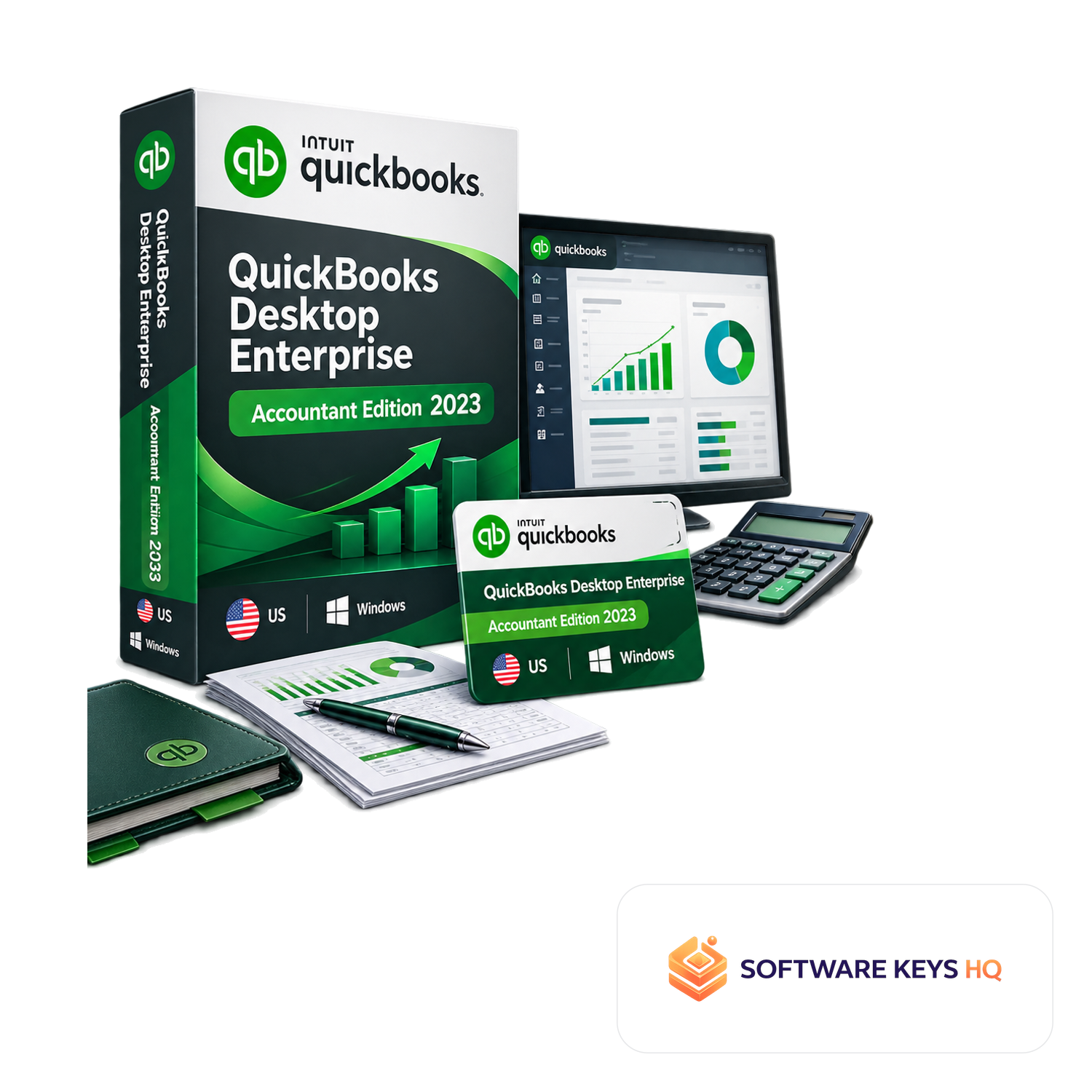 QuickBooks Desktop Enterprise Accountant Edition 2023 US, for Windows software box