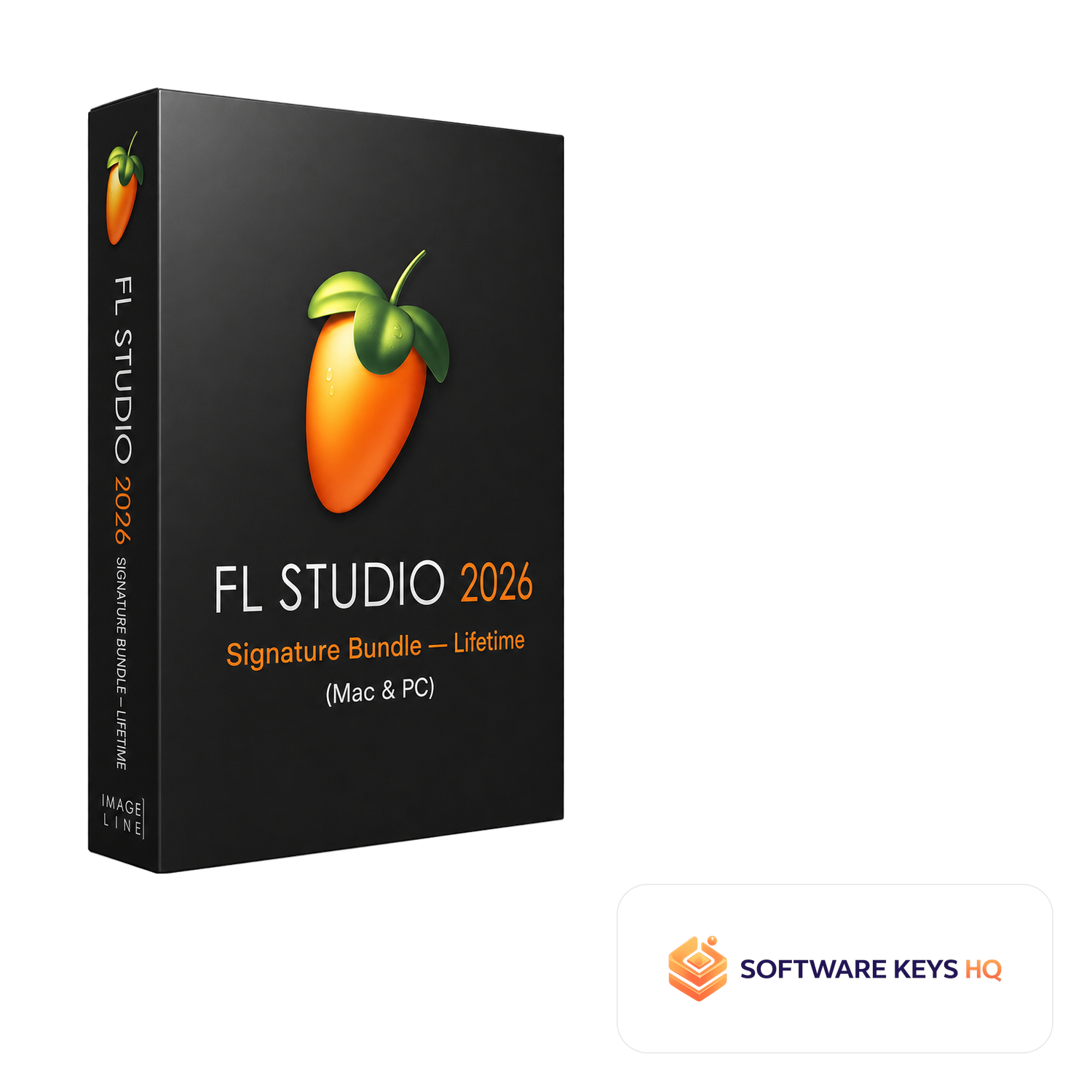 FL Studio 2026 Signature Bundle Lifetime (Mac & PC) software box