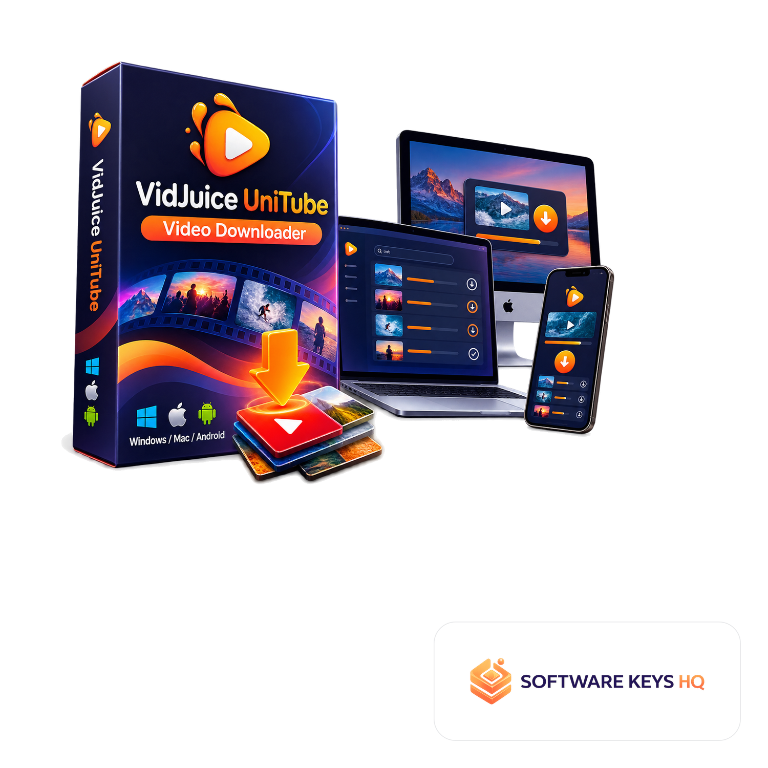 VidJuice UniTube Video Downloader Windows/Mac/Android software box