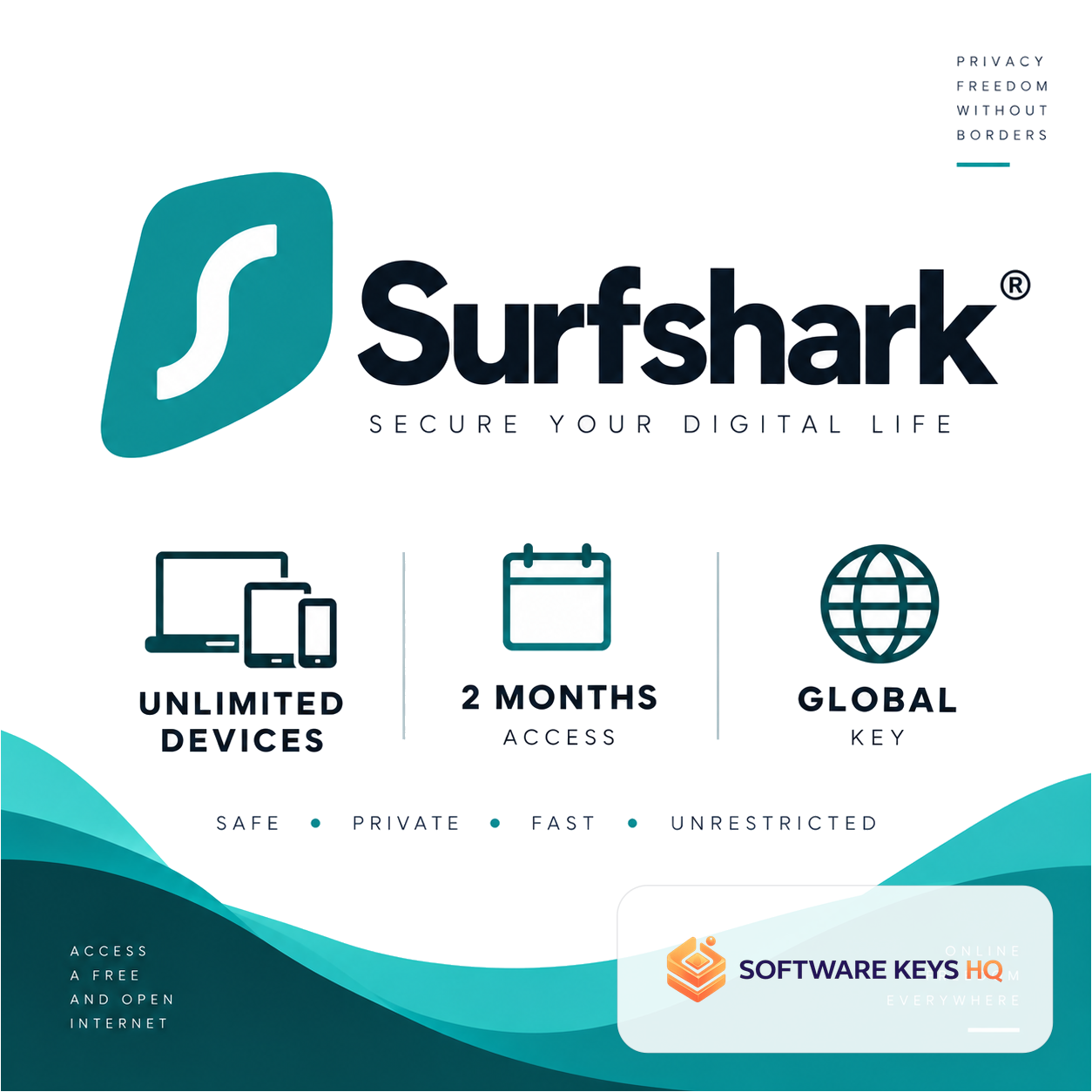 Surfshark VPN — Unlimited Devices (Global) — 2 month software key
