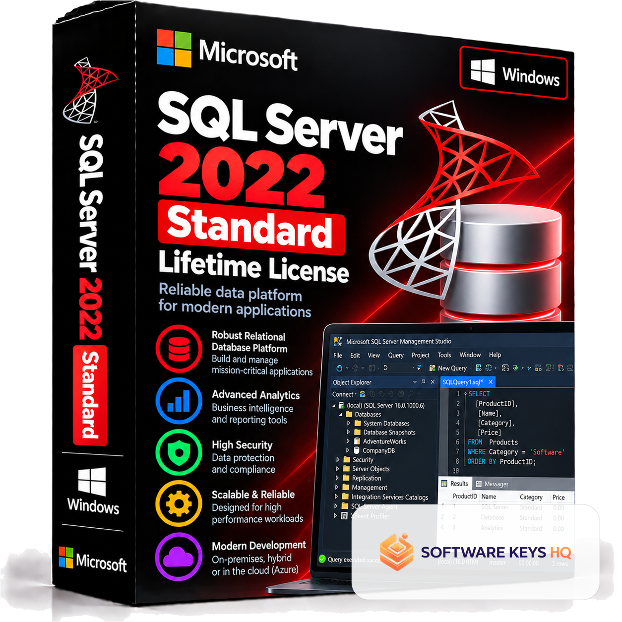 SQL Server 2022 Standard Lifetime Key software box