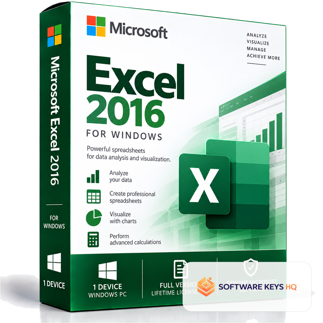 Microsoft Excel 2016 for Windows – Digital License Key – 1 Device