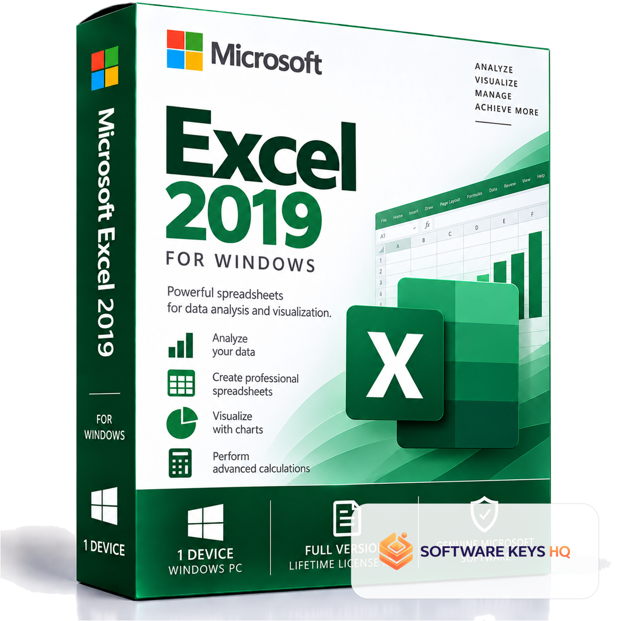 Microsoft Excel 2019 for Windows – Digital License Key – 1 Device