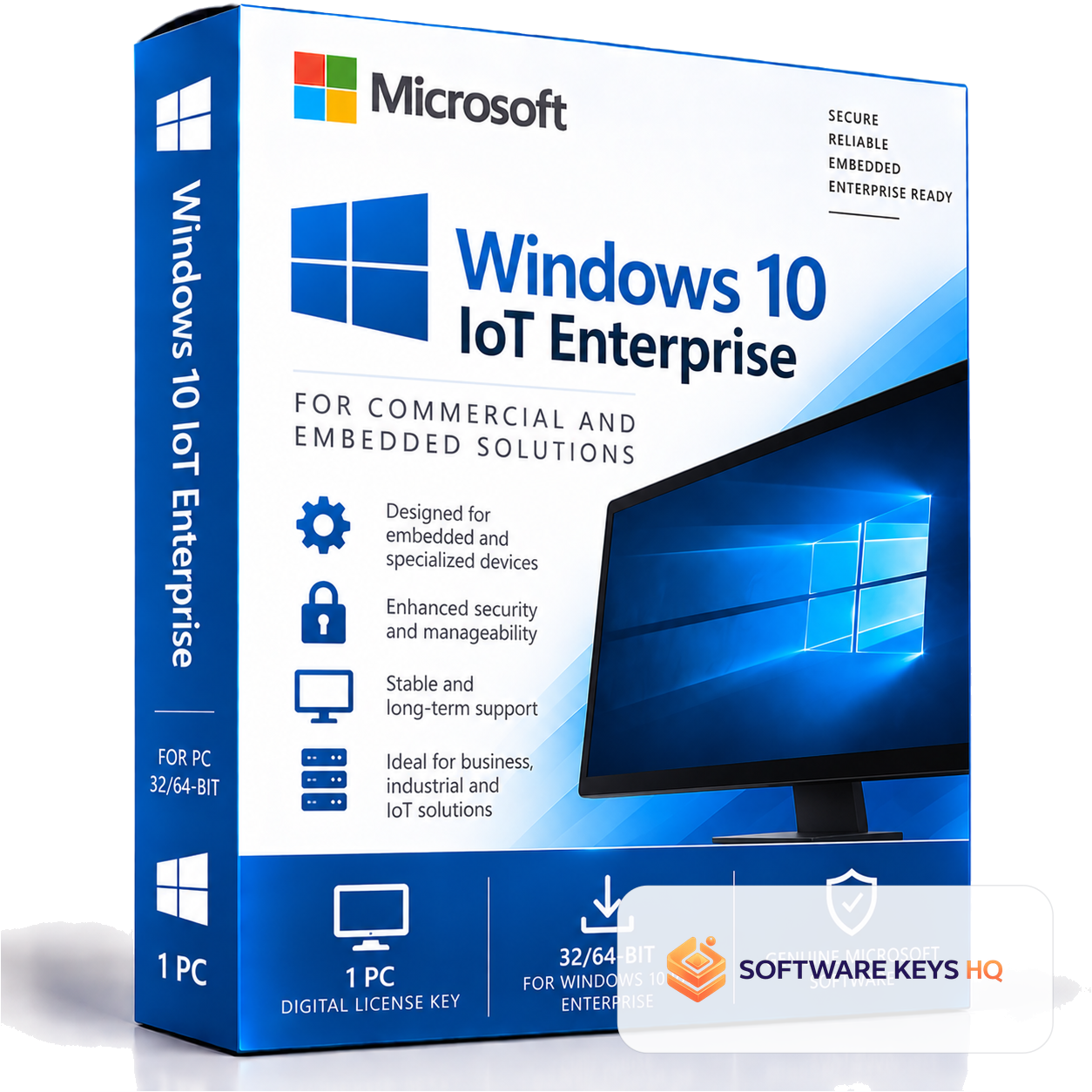 Microsoft Windows 10 IoT Enterprise – Digital License Key – 1 PC – 32/64-bit