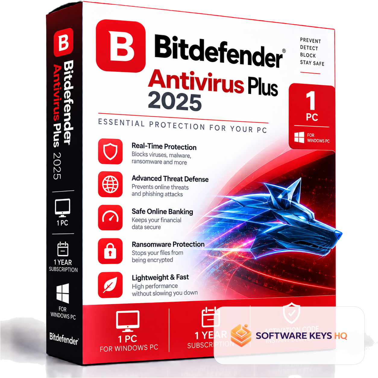 Bitdefender Antivirus Plus 2025 – 1 PC – 1 Year – Activation Code software key