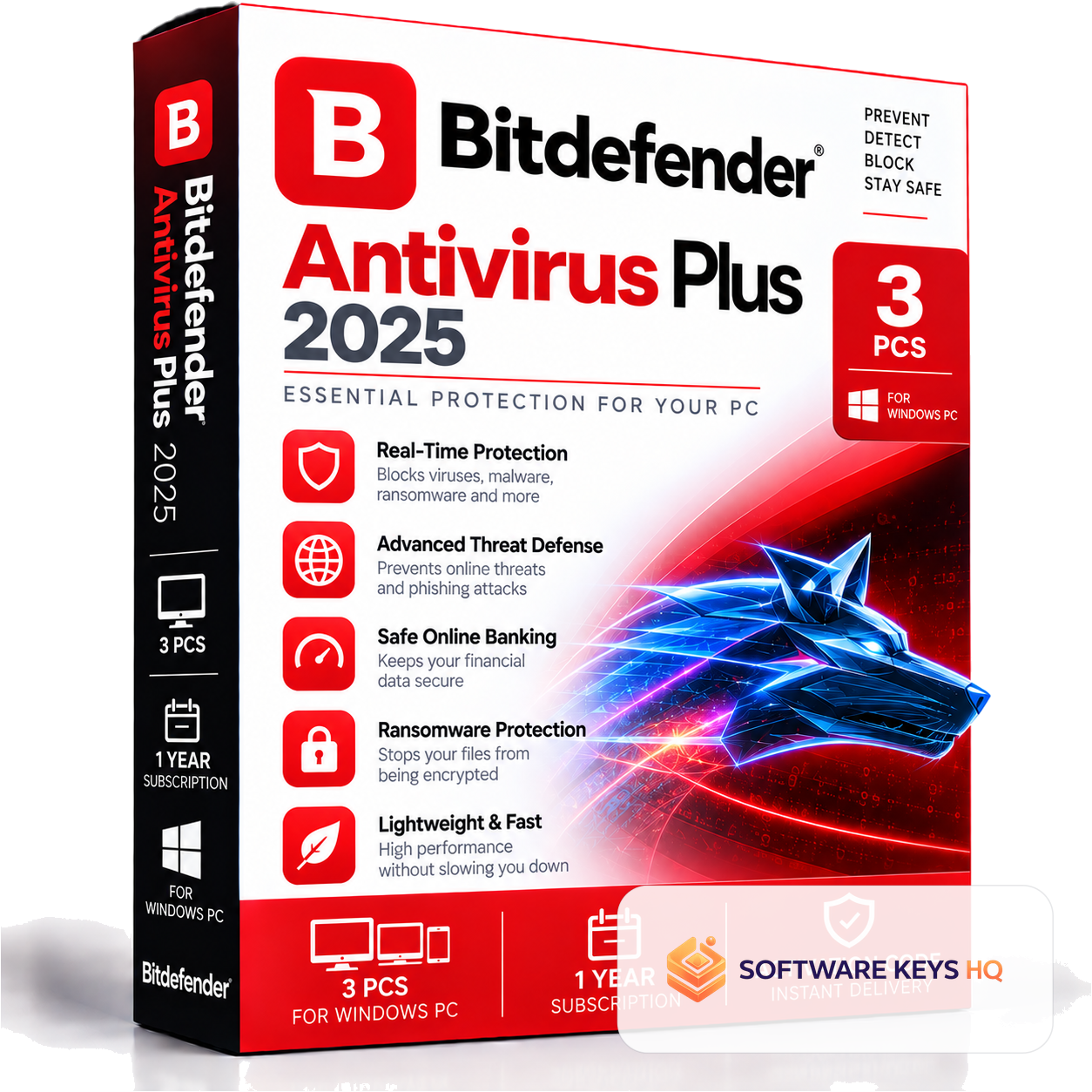 Bitdefender Antivirus Plus 2025 – 3 PCs – 1 Year – Activation Code software key