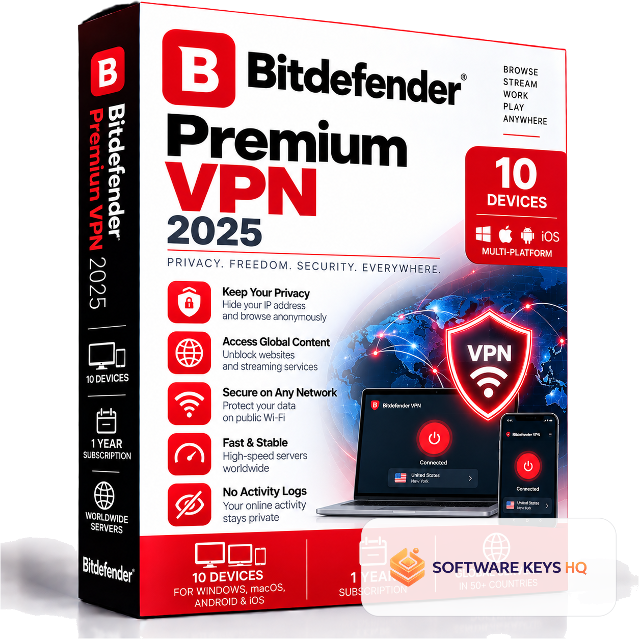 Bitdefender Premium VPN 2025 – 10 Devices – 1 Year – Activation Code software key