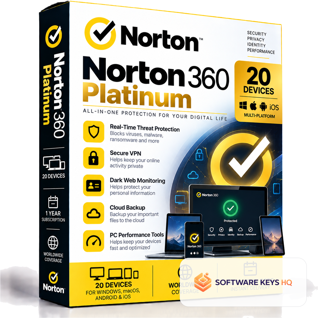Norton 360 Platinum – 20 Devices – Activation Code software key