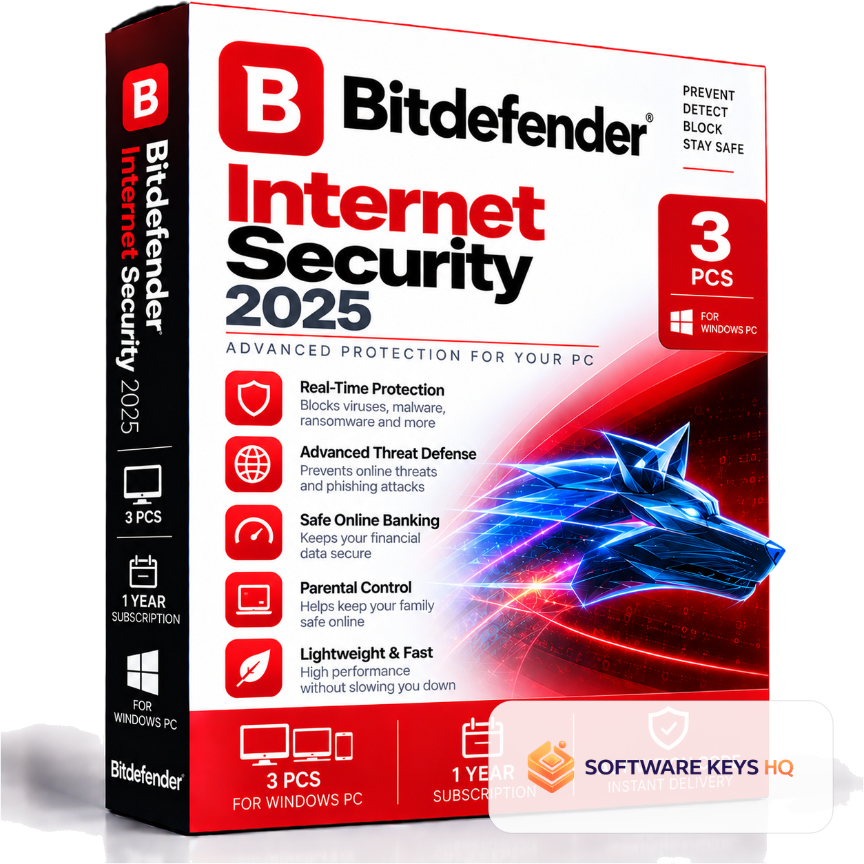 Bitdefender Internet Security 2025 – 3 PCs – 1 Year – Activation Code software key