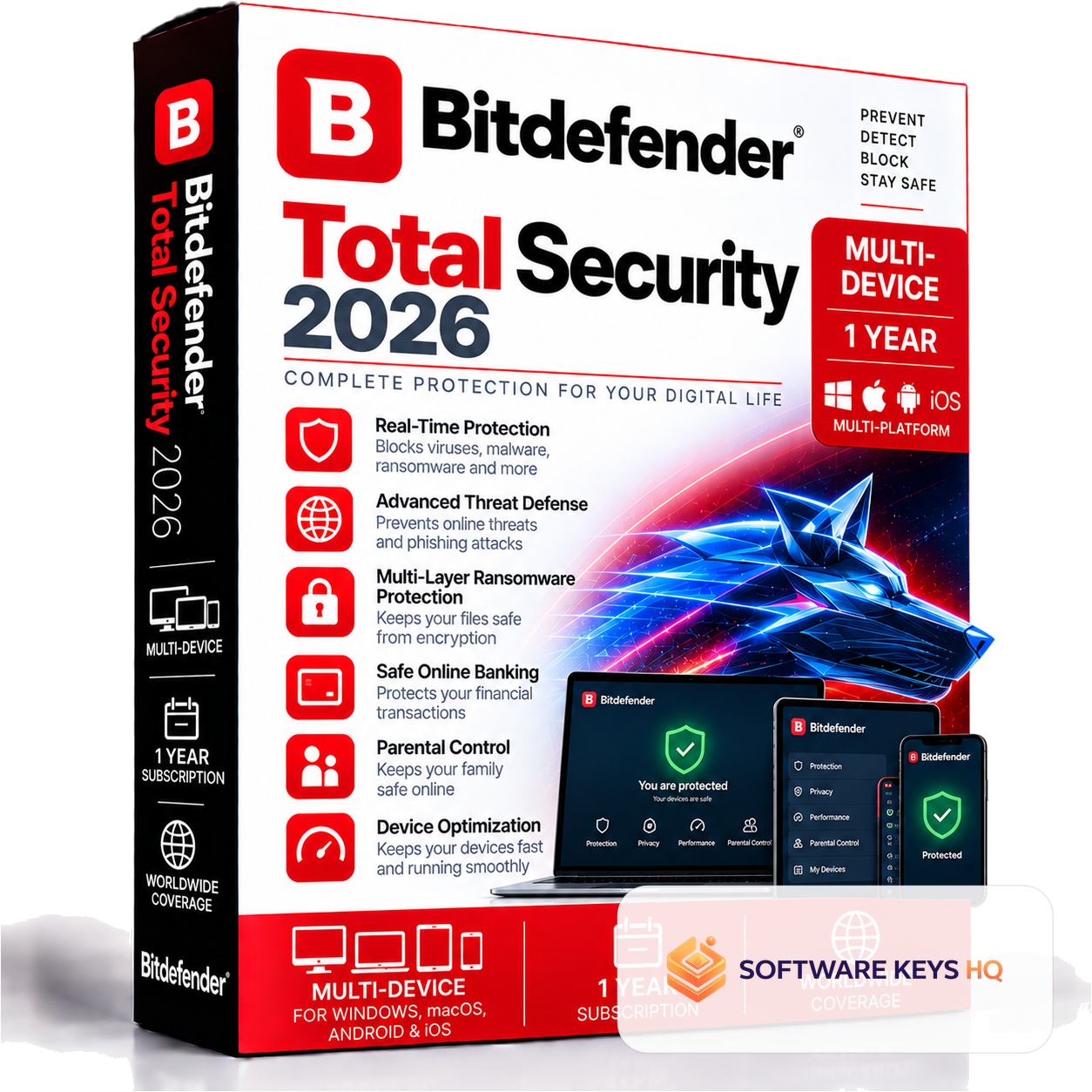 Bitdefender Total Security 2026 – Multi-Device – 1 Year – Activation Code software key