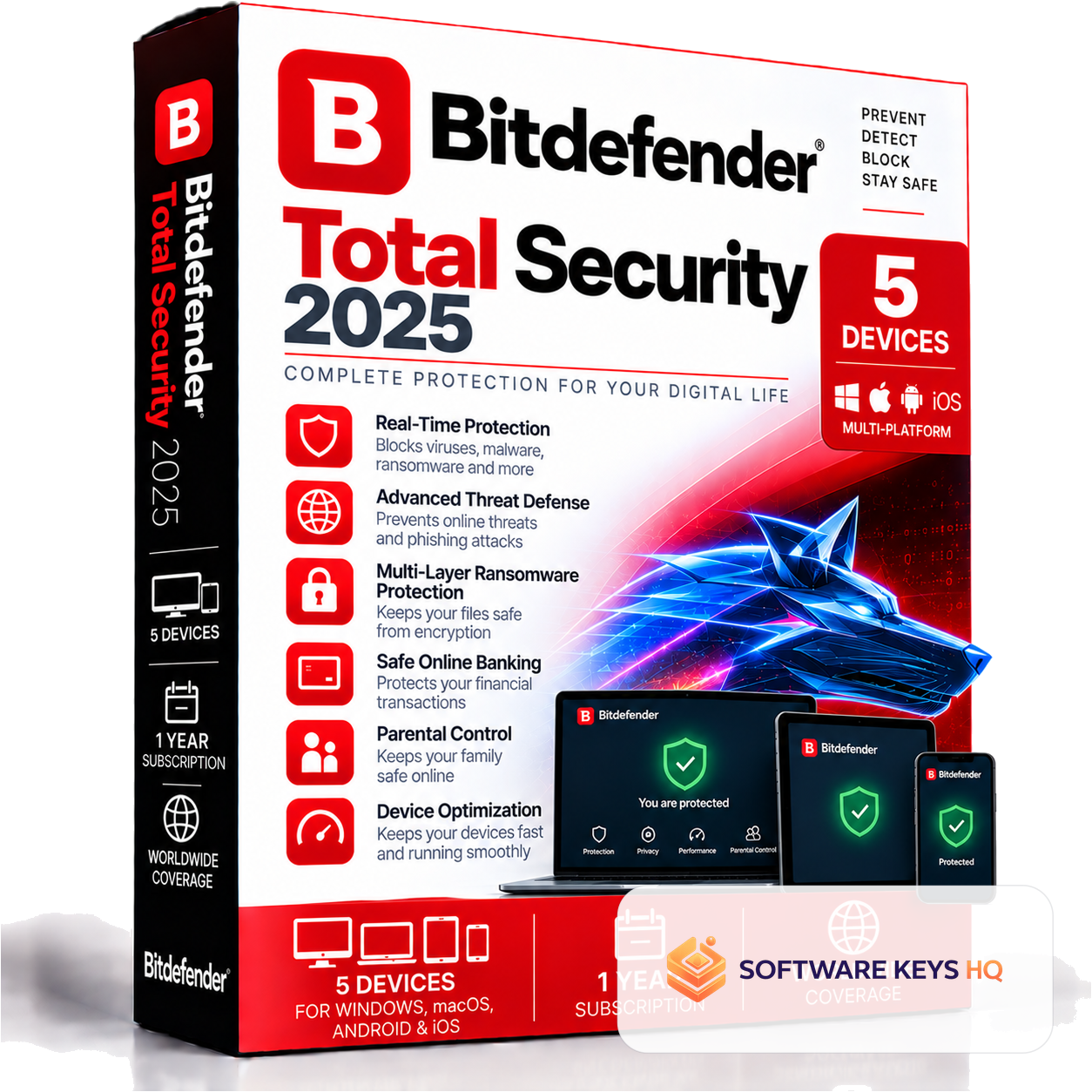 Bitdefender Total Security 2025 – 5 Devices – 1 Year – Activation Code software key