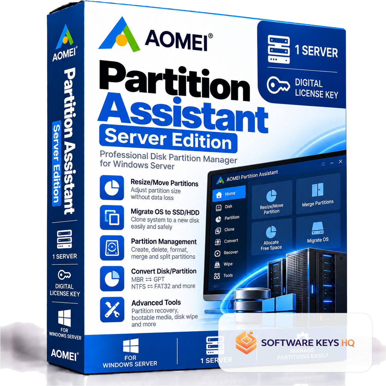 AOMEI Partition Assistant Server Edition – 1 Server – Digital License Key