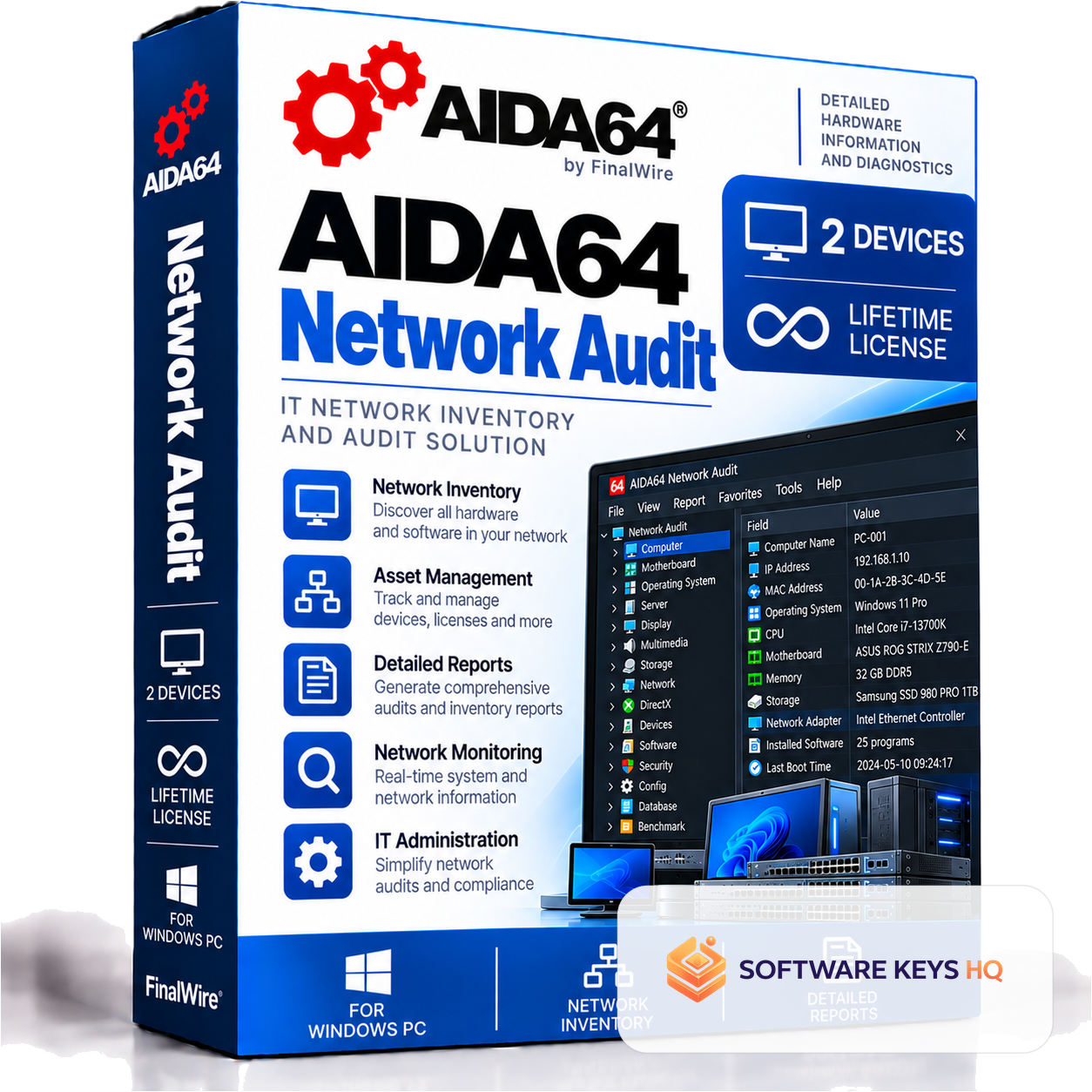 AIDA64 Network Audit (Global) (PC) - 2 Devices Lifetime - Digital Key