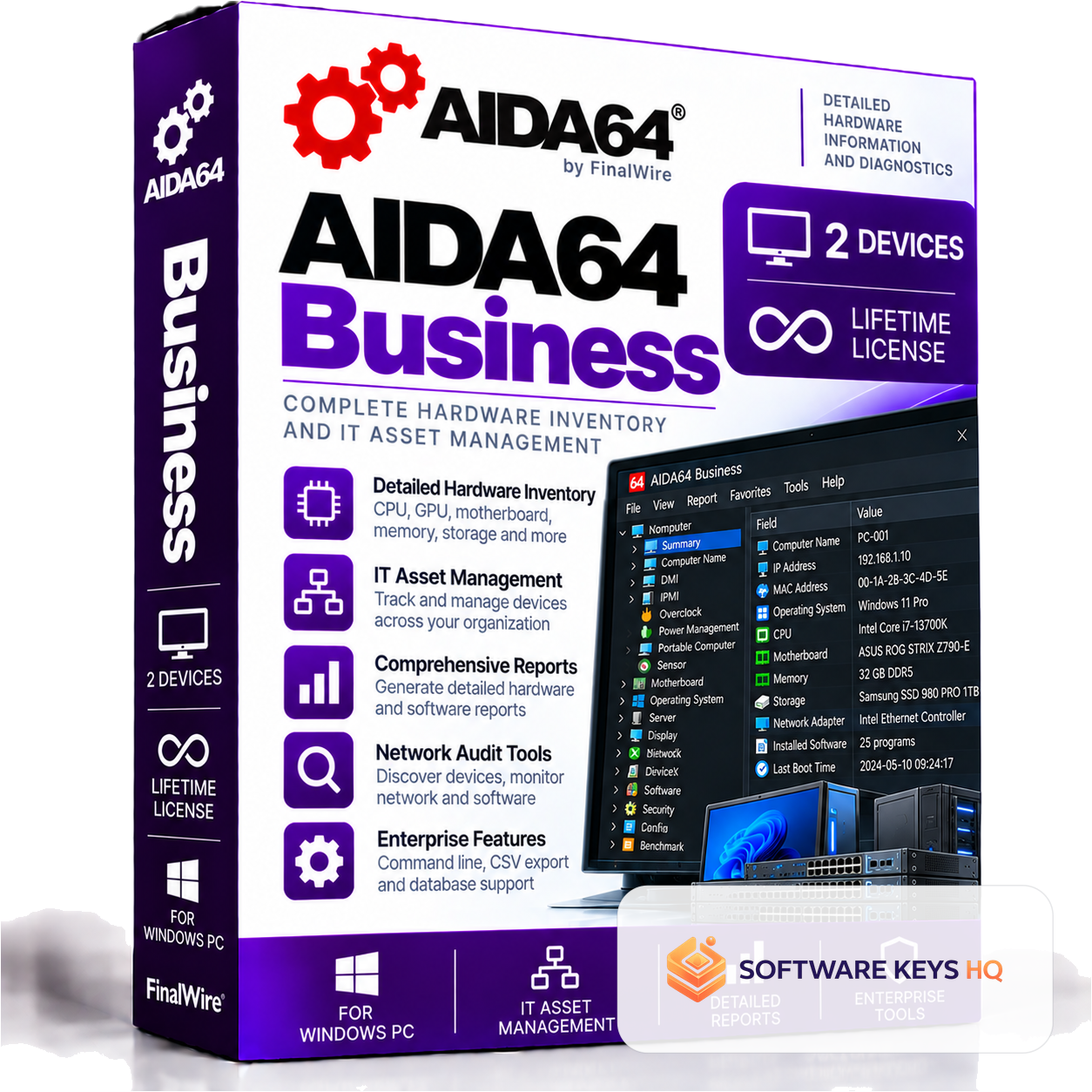 AIDA64 Business (Global) (PC) - 2 Devices Lifetime - Digital Key