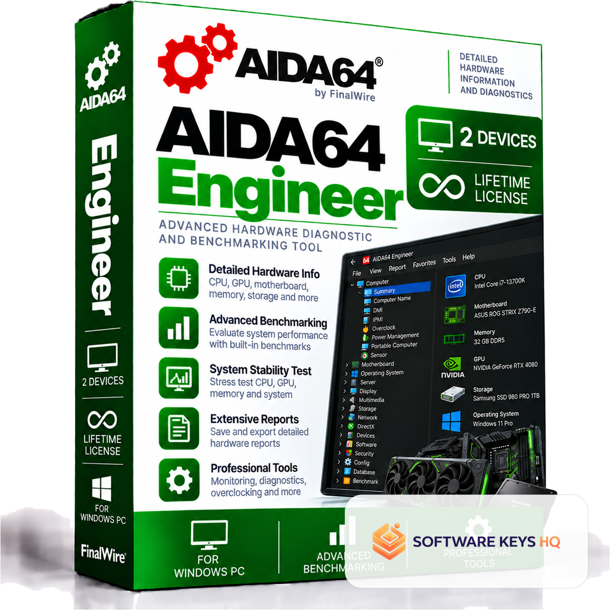 AIDA64 Engineer (Global) (PC) - 2 Devices Lifetime - Digital Key