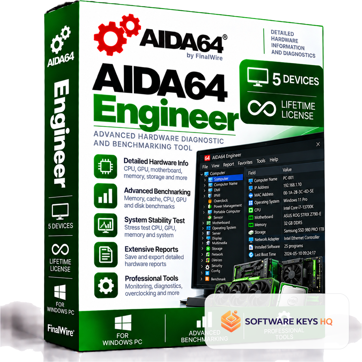 AIDA64 Engineer (Global) (PC) - 5 Devices Lifetime - Digital Key