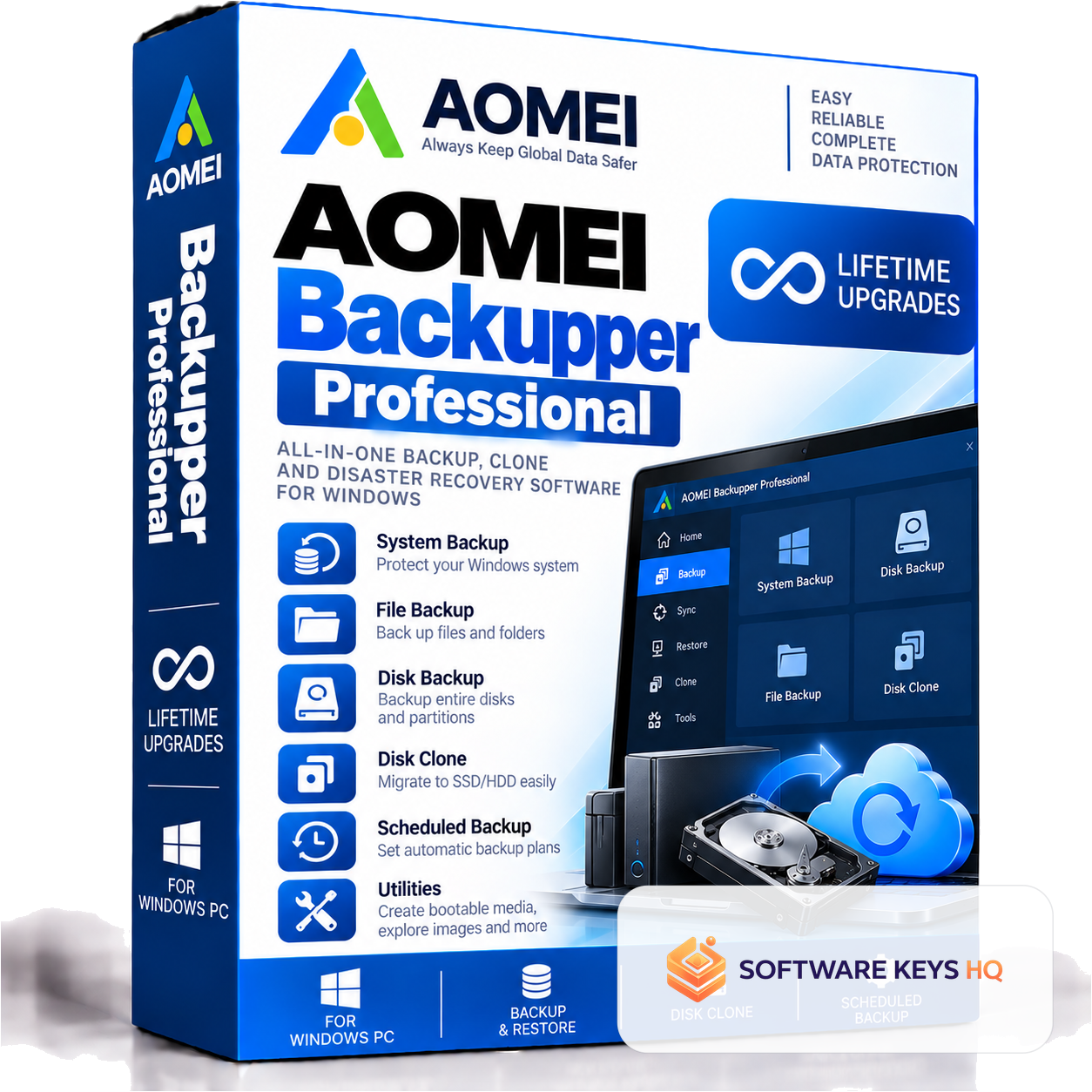 AOMEI Backupper Professional – Lifetime Upgrades – Backup Software for Windows software key