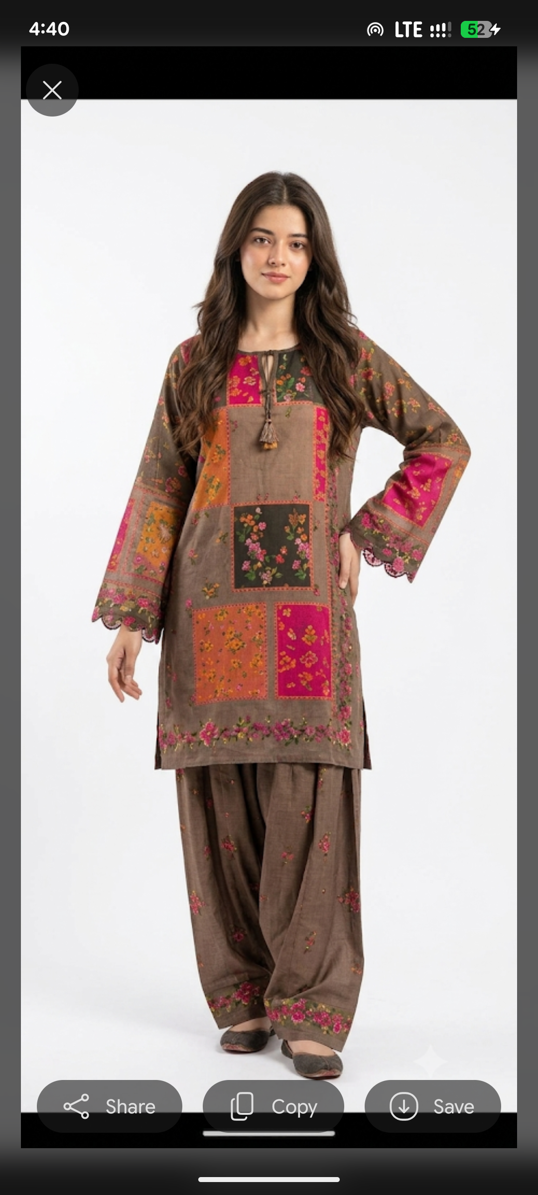 Rusty Floral Patchwork 2-Piece Suit