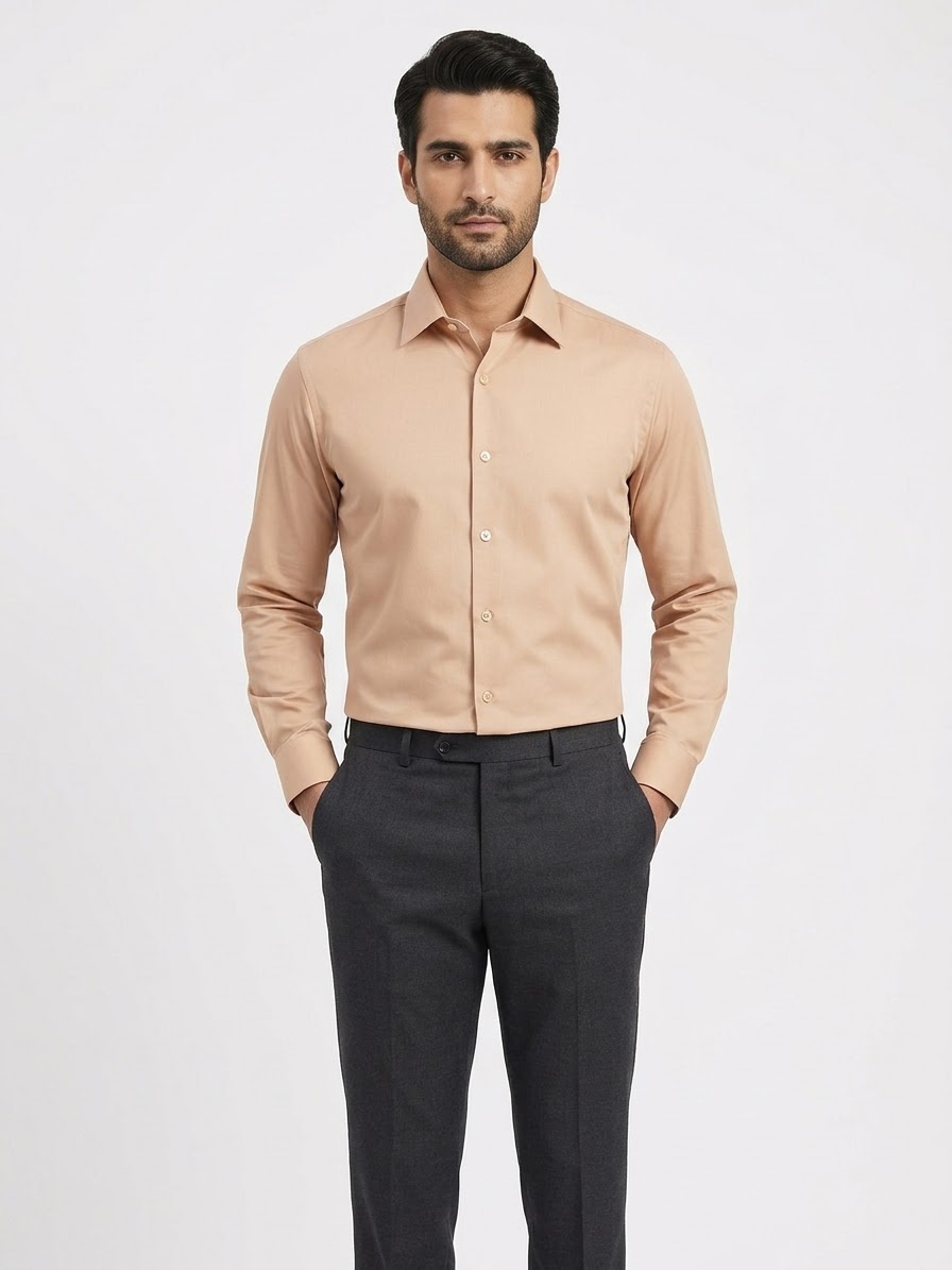 Peach Cotton Shirt