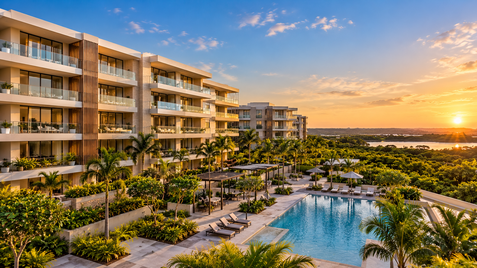 Arquitectura residencial tipo resort en Altozano Serena del Mar