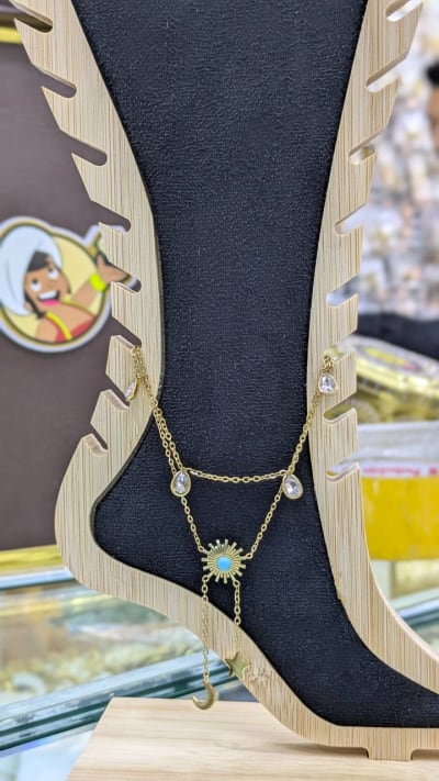 Chaînes de cheville — Onyx Charm Anklet 5DF, JAWHARA BOX