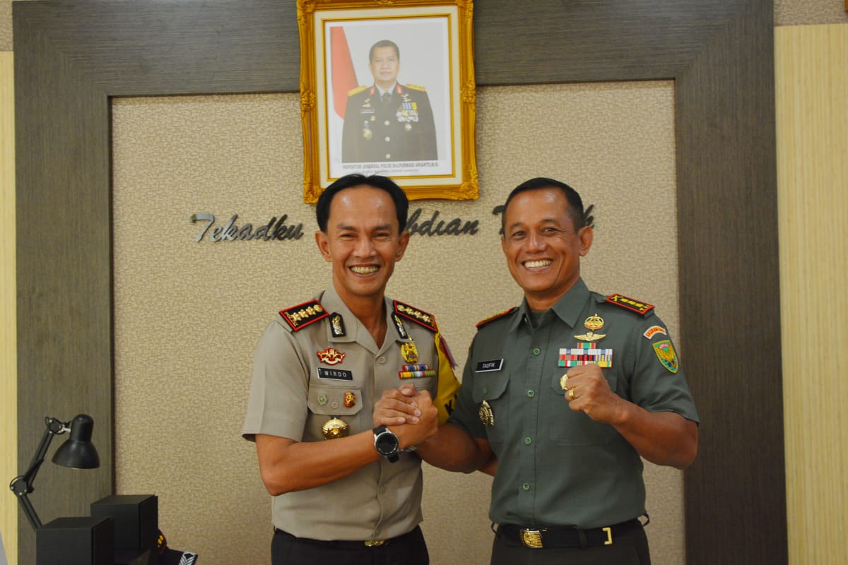 Danrem 043/ Gatam Kolonel Inf Taufiq Hanafi Silaturahmi Ke Pengadilan Tinggi Lampung, Kajati Lampung, Dan Kapolresta Bandar Lampung