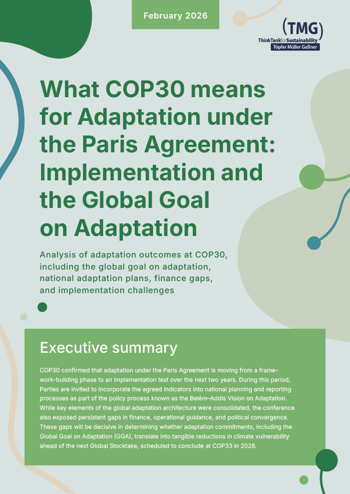 What COP30 Means for Adaptation under the Paris Agreement: Implementation and the Global Goal on Adaptation