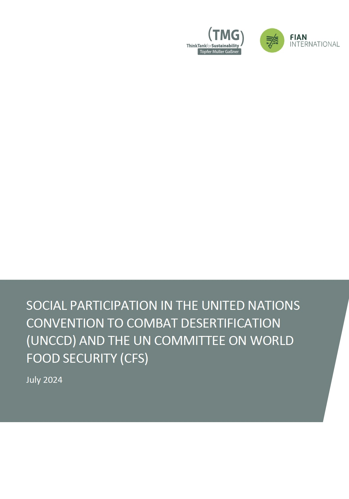 Social participation in the United Nations Convention to Combat Desertification (UNCCD) and the UN Committee on World Food Security (CFS)
