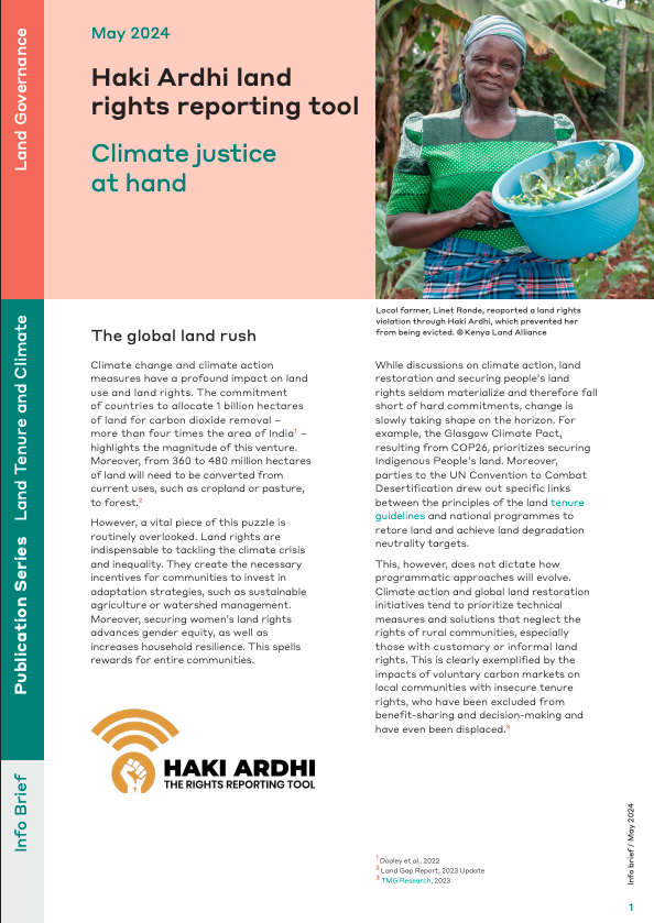 Haki Ardhi land rights reporting tool: Climate justice at hand