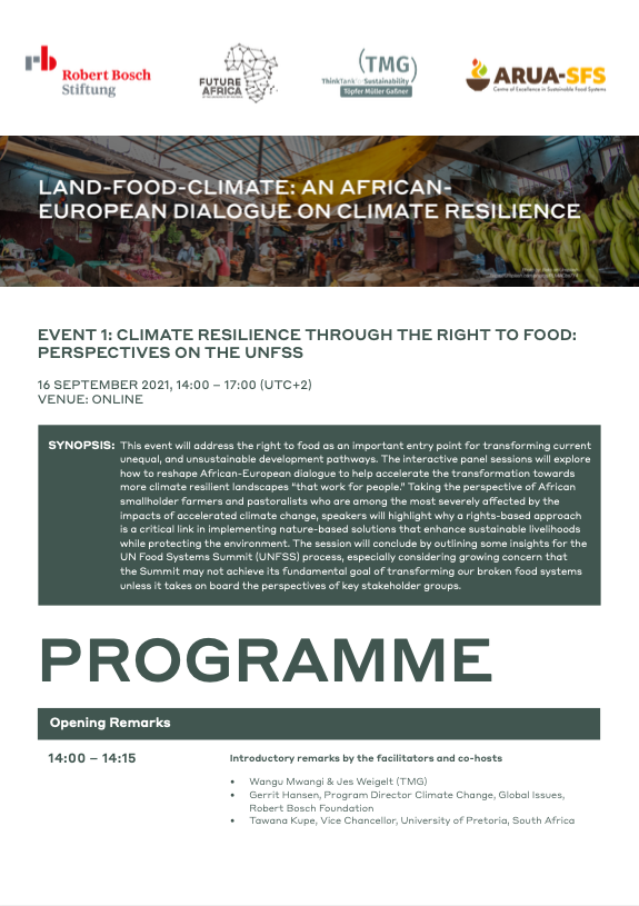 Land - Food - Climate: A TMG - Robert Bosch Foundation Event Series