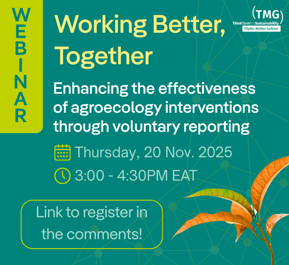 Working Better, Together: Enhancing the effectiveness of agroecology interventions through voluntary reporting