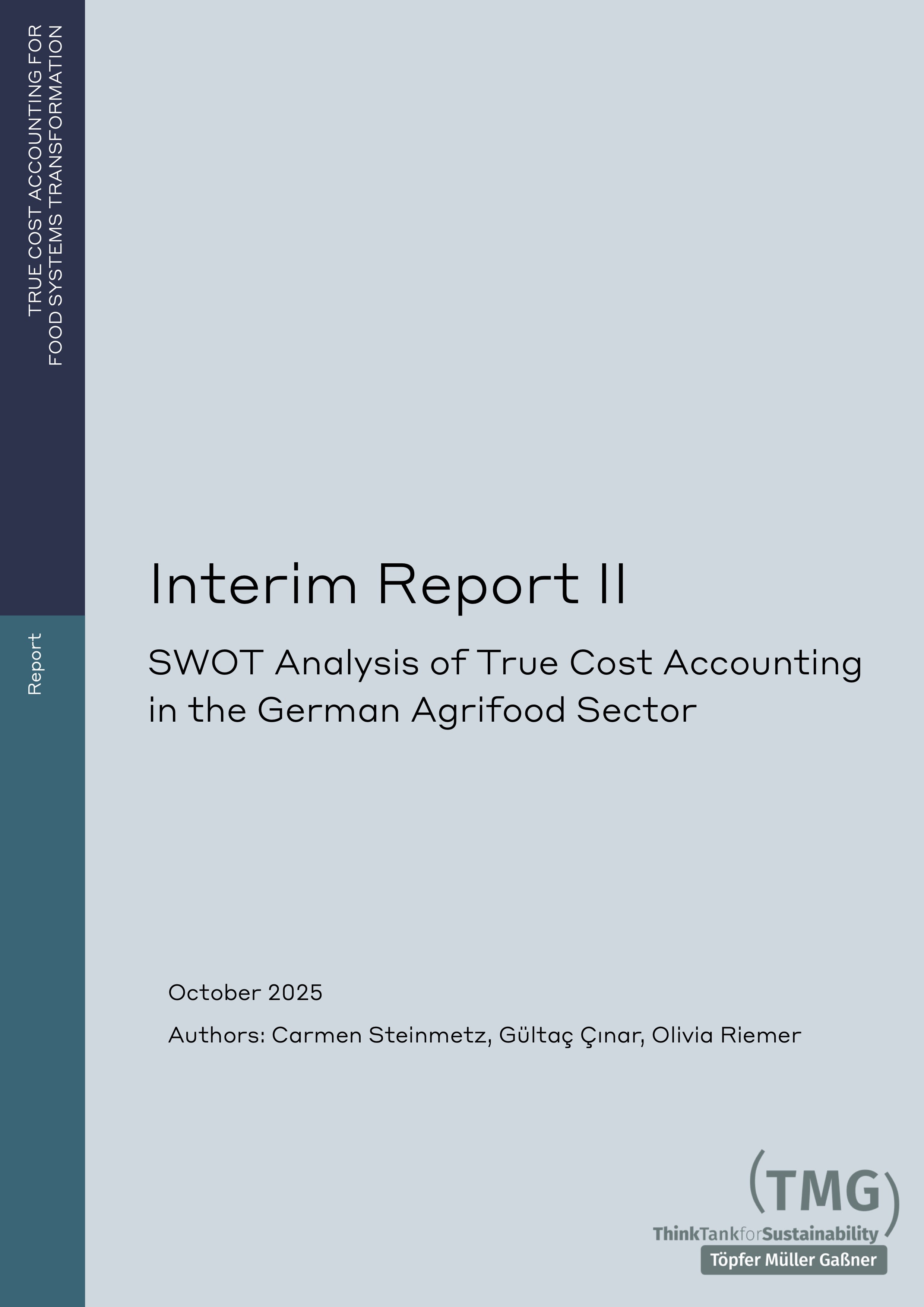 SWOT Analysis of True Cost Accounting in the German Agrifood Sector