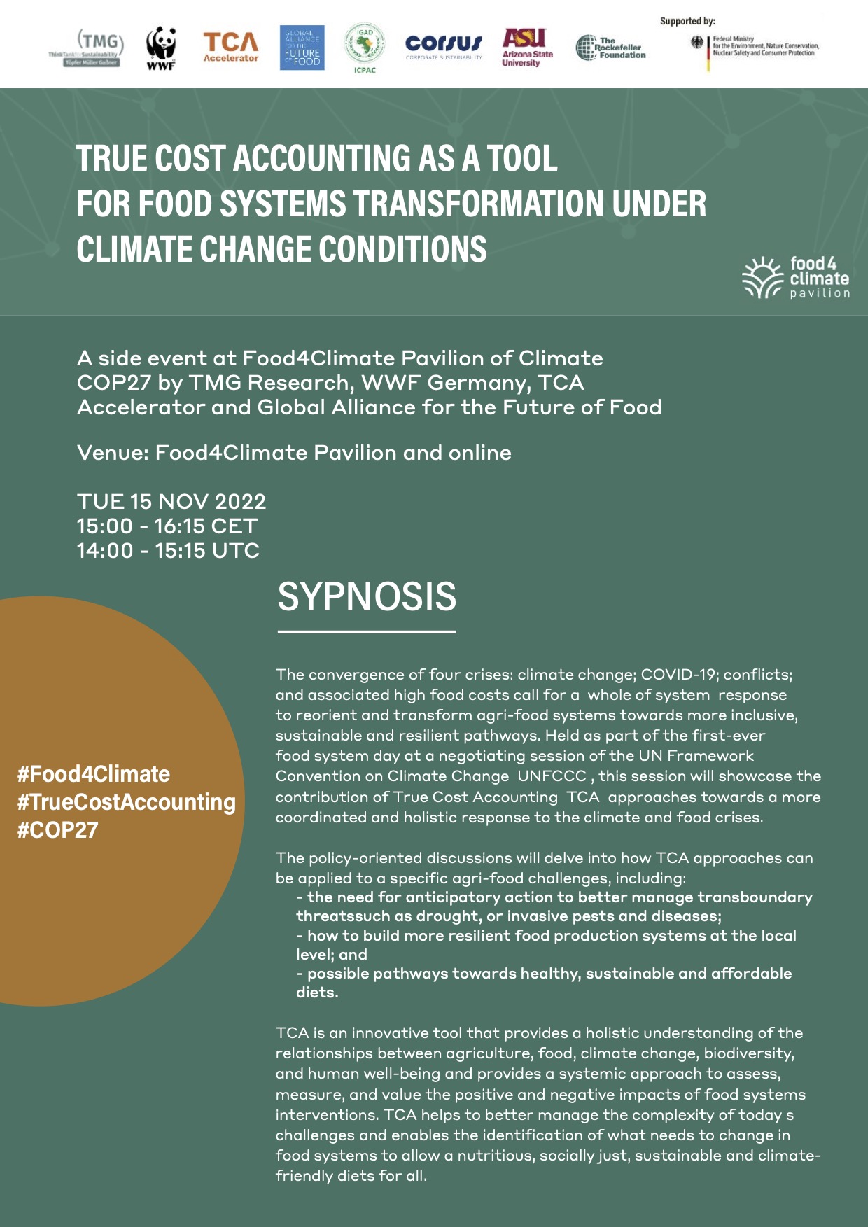 True Cost Accounting as a Tool for Food Systems Transformation under Climate Change Conditions