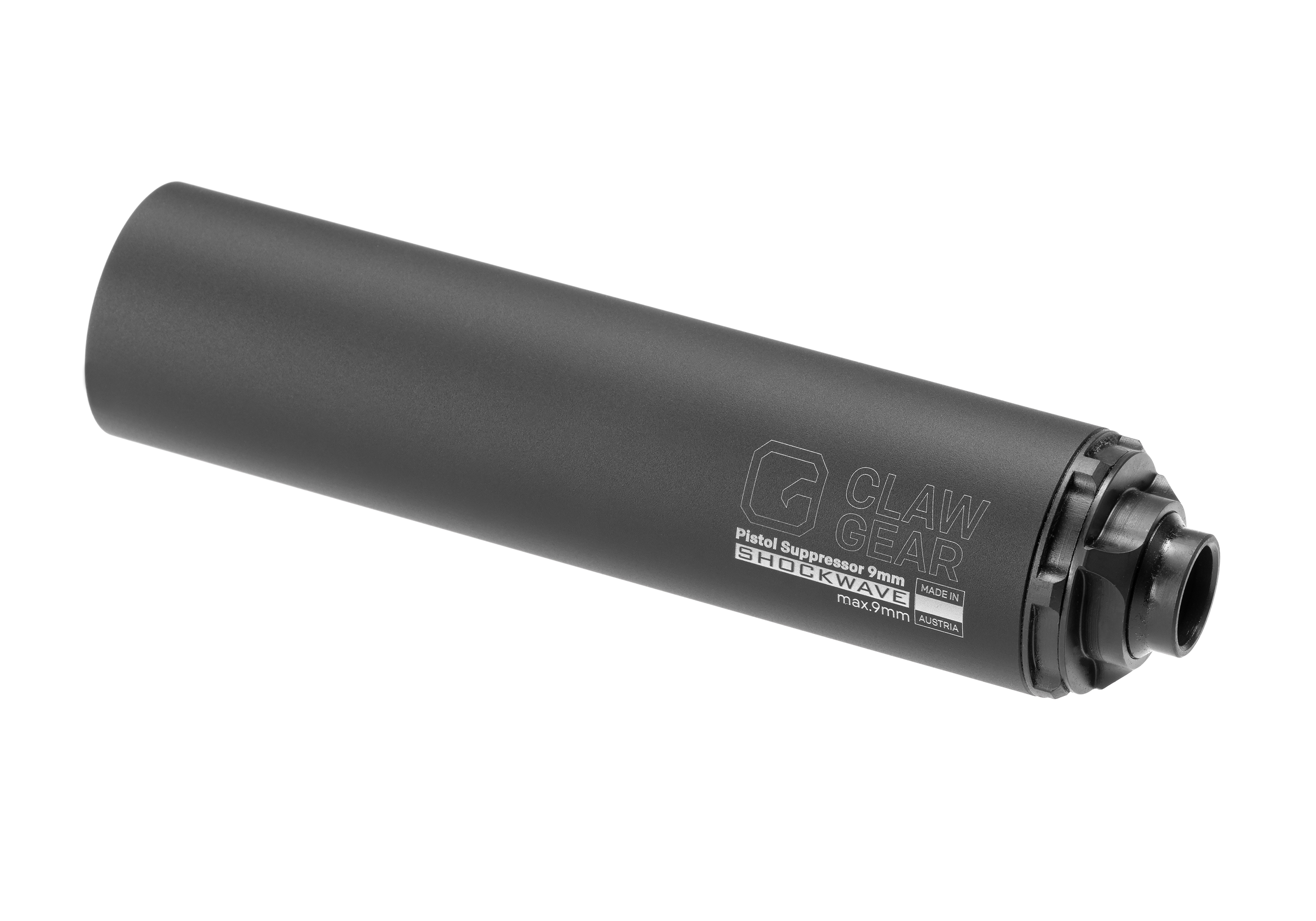 Clawgear Shockwave Shorty Pistol Suppressor 9mm 13,5x1 LH Clawgear Shockwave Shorty Pistol Suppressor 9mm 13,5x1 LH