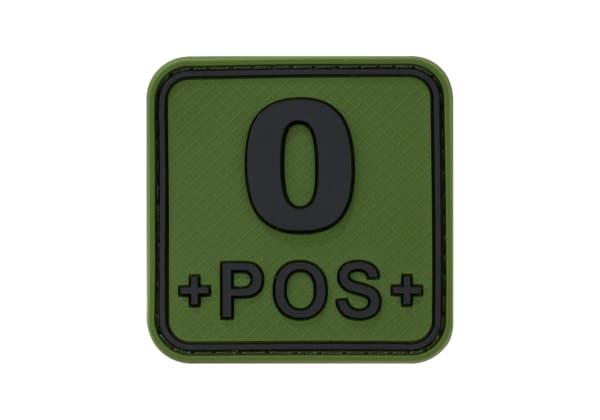 JTG Bloodtype Square Rubber Patch 0 Pos