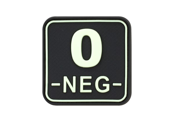 JTG Bloodtype Square Rubber Patch 0 Neg