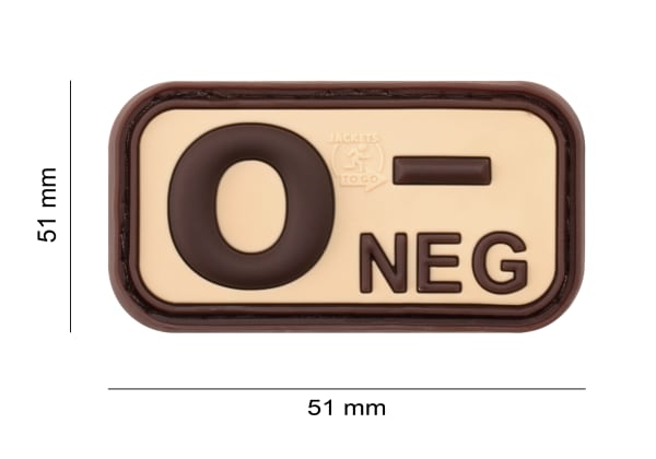 JTG Bloodtype Rubber Patch 0 Neg
