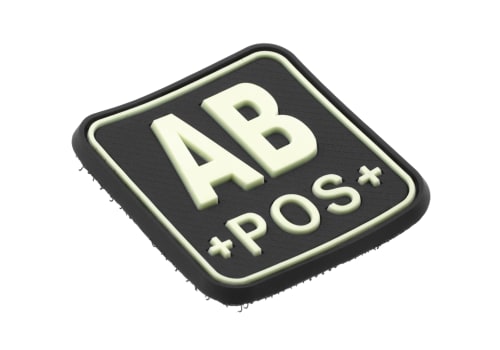 JTG Bloodtype Square Rubber Patch AB Pos