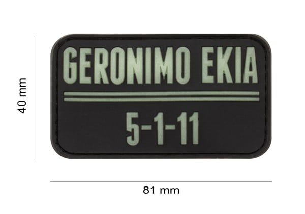 JTG Geronimo EKIA Rubber Patch Glow in the Dark