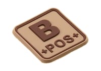 JTG Bloodtype Square Rubber Patch B Pos