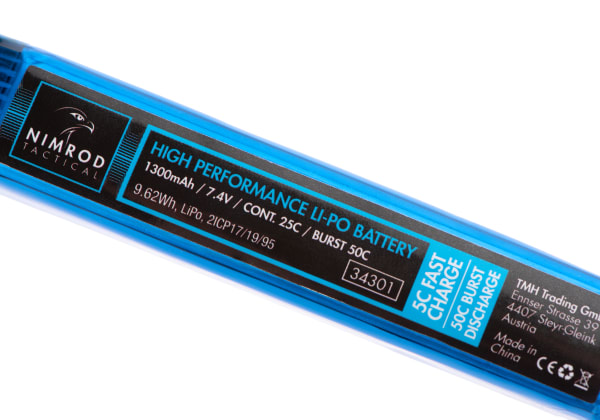 Nimrod Lipo 7.4V 1300mAh 25C Stock Tube Type