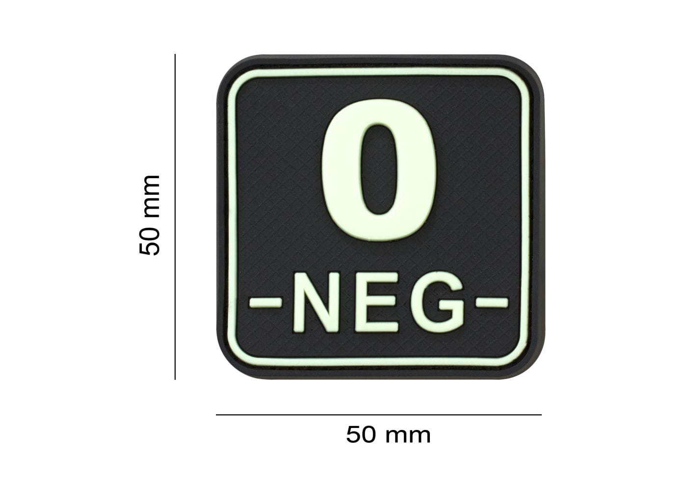 JTG Bloodtype Square Rubber Patch 0 Neg
