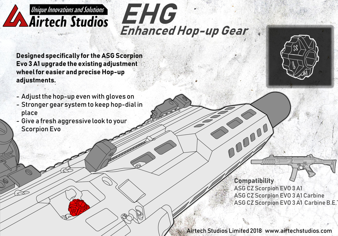 Airtech Studios EHA Enhanced Hop Up Adjustment ASG Evo3 A1
