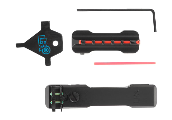 LPA Adjustable Fiber Optic Sights Set for 6-8mm Shotgun Ribs