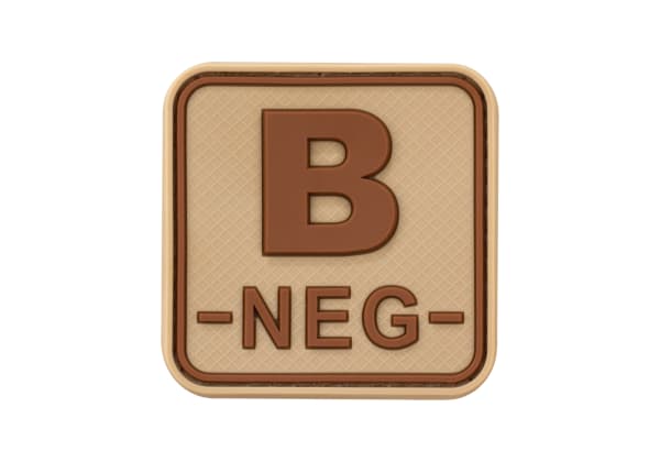 JTG Bloodtype Square Rubber Patch B Neg