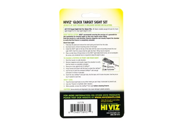HIVIZ Fiber Sight Set for Glock 17/19