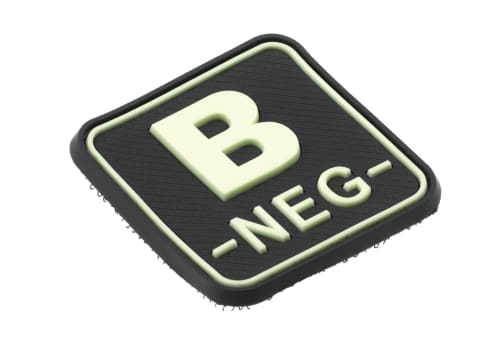 JTG Bloodtype Square Rubber Patch B Neg