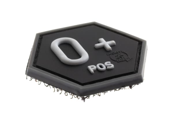 JTG Bloodgroup Hexagon Rubber Patch 0 Pos